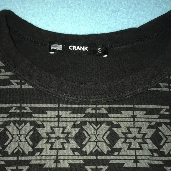 CRANK Aztec print unisex t-shirt size S - Picture 3 of 7